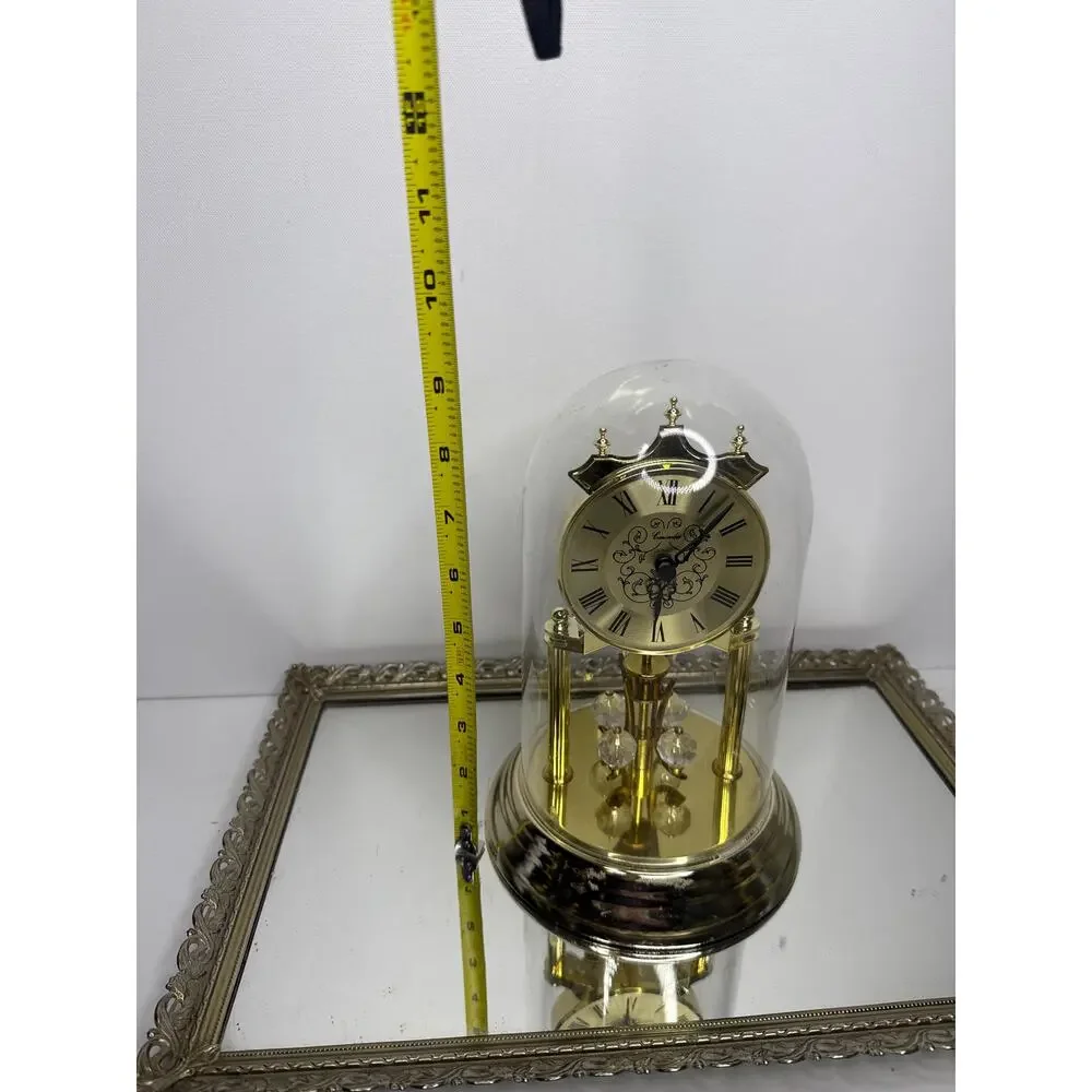 Vintage Concordia glass dome crystal pendulum clock - works